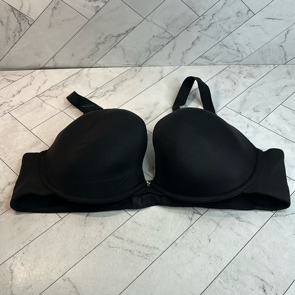 NWOT Cacique Lane Bryant Womans Push-Up Bra Black Boost Plunge UNDERWIRE 40D - Picture 1 of 8